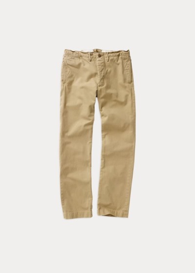 Pantalones Chinos Ralph Lauren Hombre Kaki - Cotton Straight Leg - UALEP7659